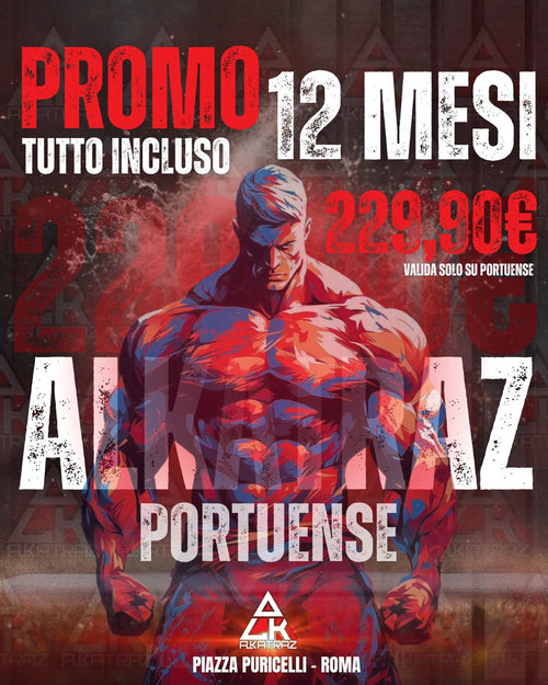 Abbonamento 12 Mesi Alkatraz Gym Portuense – Tutto Incluso (229,90€)